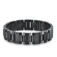 Tungsten Steel Bracelet, polished, fashion jewelry & for man, black, 16mm Approx 8.66 Inch 