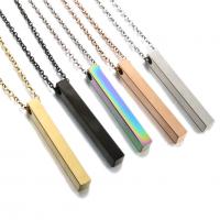 Stainless Steel Jewelry Necklace, 304 Stainless Steel, with 1.97inch extender chain, polished, fashion jewelry & Unisex 2mm,40*5mm Approx 17.72 Inch 