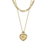 Titanium Steel Jewelry Necklace, with 6cm extender chain, Heart, Vacuum Ion Plating, fashion jewelry & adjustable & for woman, golden Approx 40 cm, Approx 44 cm 