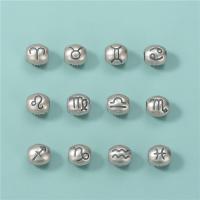 Sterling Silver Spacer Beads, 925 Sterling Silver, 12 Signs of the Zodiac, 12 pieces & vintage & DIY Approx 3.7mm 