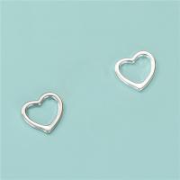 Sterling Silver Heart Pendants, 925 Sterling Silver, plated, DIY & hollow 