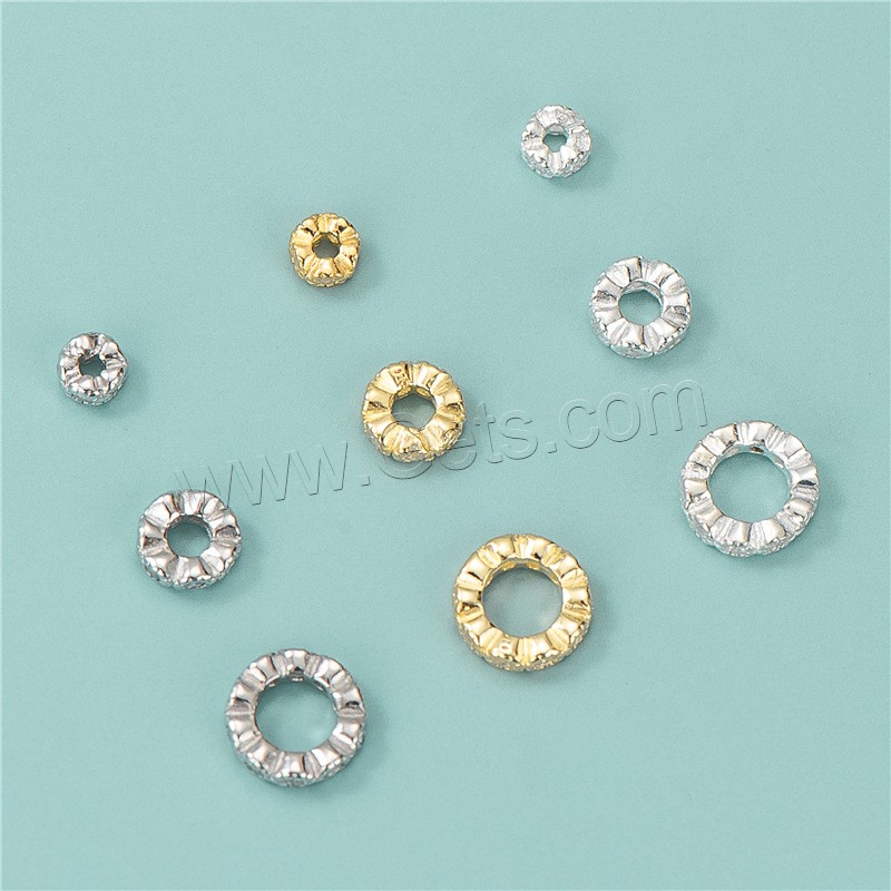 Perles intercalaires en argent , argent sterling 925, rondelle, Placage, DIY & normes différentes pour le choix & avec strass, plus de couleurs à choisir, Vendu par PC