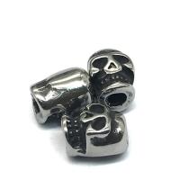 Stainless Steel Beads, 304 Stainless Steel, Skull, DIY & blacken, original color 