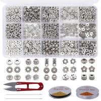 Kit de bricolage bijoux conclusion, alliage de zinc, avec Boîte en plastique, Plaqué de couleur d'argent, DIY Vendu par boîte