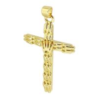 Brass Cross Pendants, gold color plated, fashion jewelry & DIY & for woman, golden Approx 3.5mm 