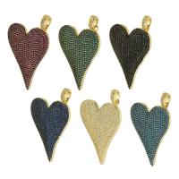 Cubic Zirconia Micro Pave Brass Pendant, Heart, gold color plated, fashion jewelry & DIY & micro pave cubic zirconia & for woman Approx 5mm 
