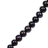 Round Cultured Freshwater Pearl Beads, DIY, black, 6-6.5mm Approx 37-39 cm 