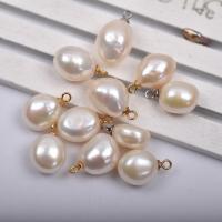 Freshwater Pearl Pendants, with Brass, plated, Unisex 9-10mm 