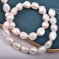 Perle de culture d'eau douce forme goutte, perle d'eau douce cultivée, DIY, blanc, 11-12mm Environ 36-39 cm, Vendu par brin