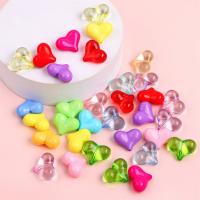 Perle acrylique, coeur, DIY & styles différents pour le choix, couleurs mélangées Vendu par sac