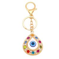 Zinc Alloy Key Clasp, Evil Eye, gold color plated, Unisex & micro pave cubic zirconia & enamel .8 Inch 
