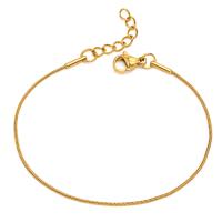 Edelstahl Armbänder, 304 Edelstahl, mit Verlängerungskettchen von 0.79inch, Modeschmuck & für Frau, goldfarben, 1mm, Länge:ca. 6.3 ZollInch, verkauft von PC