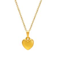 Stainless Steel Jewelry Necklace, 304 Stainless Steel, with 1.97inch extender chain, Heart, fashion jewelry & for woman, golden Approx 15.75 Inch 