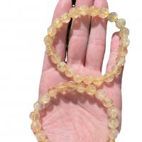 Бусины из цитрина браслет, Круглая, ювелирные изделия моды & разный размер для выбора & Женский, желтый, длина:19 см, продается Strand