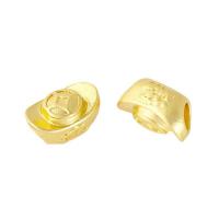 Abalorios de Aleación de Zinc , Lingote, chapado en color dorado, Bricolaje, oro, 13x8x13mm, agujero:aproximado 4mm, 10PCs/Bolsa, Vendido por Bolsa