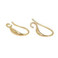 Brass Hook Earwire, real gold plated, DIY & micro pave cubic zirconia, golden 