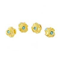 Perles intercalaires en alliage de zinc, avec plastique, Rond, Placage de couleur d'or, DIY, doré, 6mm Environ 2mm Vendu par sac
