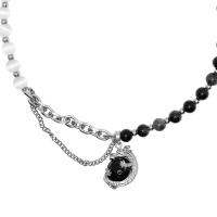 Драгоценный камень Ожерелья, титан, с Полудрагоценный камень, с 5cm наполнитель цепи, Дракон, полированный, ювелирные изделия моды & регулируемый & Женский, разноцветный, длина:Приблизительно 40 см, продается PC