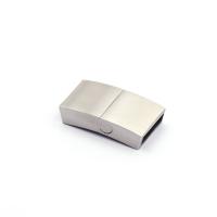 Rectangle Stainless Steel Magnetic Clasp, Acier inoxydable 304, Placage ionique sous vide, couleur originale Environ 13*3.5mm, Vendu par PC