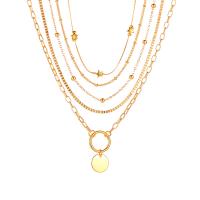Fashion Multi Layer Necklace, Zinc Alloy, gold color plated, multilayer & for woman, original color, 560mm 