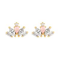 Cubic Zirconia Micro Pave Brass Earring, real gold plated, micro pave cubic zirconia & for woman 4.5-14mm 