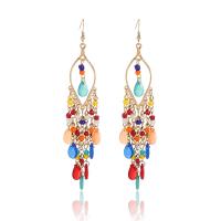Fashion Fringe Earrings, Zinc Alloy, with Seedbead & Acrylic, gold color plated, vintage & fashion jewelry & for woman 