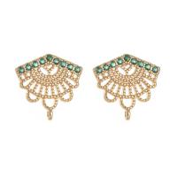Brass Earring Drop Component, 14K gold plated, DIY & micro pave cubic zirconia 