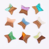 Оригинальные деревянные Кулоны, деревянный, с канифоль, эпоксидная смола, Мужская, Много цветов для выбора Приблизительно 10ПК/сумка, продается сумка