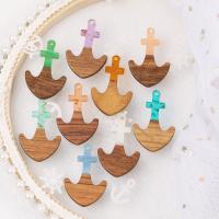 Original Wood Pendants, with Resin, Anchor, epoxy gel, Unisex Approx 