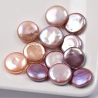 No Hole Cultured Freshwater Pearl Beads, Flat Round, DIY, mixed colors, 16-18mm 