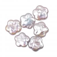 No Hole Cultured Freshwater Pearl Beads, Flower, DIY, white, 16-17mm 