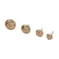 Brass Earring Stud Component, Round, plated, DIY  