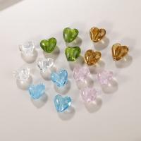Abalorios de Cristal de Murano con Plata, Corazón, Bricolaje, más colores para la opción, 15x15mm, 5PCs/Bolsa, Vendido por Bolsa
