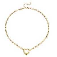 Stainless Steel Jewelry Necklace, 304 Stainless Steel, with 1.97inch extender chain, Heart, fashion jewelry & for woman 4mm,16mm Approx 17.72 Inch 