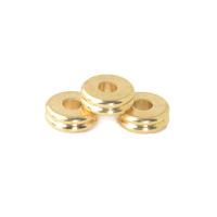 Separadores de Metal, Redondo aplanado, pulido, Bricolaje & diverso tamaño para la opción, dorado, agujero:aproximado 2mm, 100PCs/Bolsa, Vendido por Bolsa
