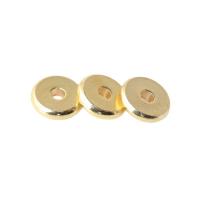 Brass Spacer Beads, Flat Round, polished & DIY golden 