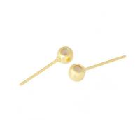 Brass Earring Stud Component, Round, 18K gold plated, DIY, golden 0.7mm,16mm Approx 0.8mm 