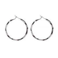 Zinc Alloy Hoop Earring, Donut, silver color plated, fashion jewelry & for woman & hollow, silver color 