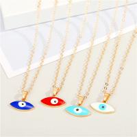 Evil Eye Jewelry Necklace, Zinc Alloy, gold color plated, for woman & enamel Approx 19.6 Inch 