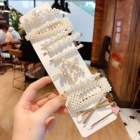 Hair Clip, Zinc Alloy, with Plastic & Plastic Pearl, for woman 60-80mm 
