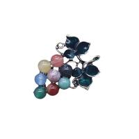 Acrylic Brooch, Zinc Alloy, with Agate, Grape, plated, for woman & enamel 