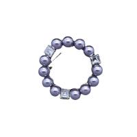 Kunststoff-Perlen-Brosche, Zinklegierung, mit Kunststoff Perlen, plattiert, für Frau & mit Strass & hohl, keine, 45x45mm, verkauft von PC