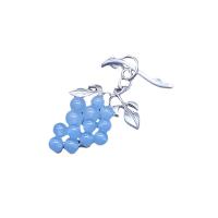 Gemstone Brooch, Zinc Alloy, with Natural Stone, Grape, plated & for woman 