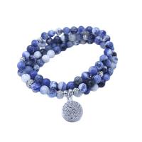 Sodalite Wrap Bracelet, with zinc alloy bead, polished, Unisex blue, 6mm Approx 25.51 Inch 