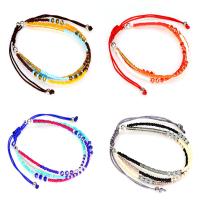 Glass Seed Beads Bracelets, Seedbead, with Crystal, handmade, Adjustable & Unisex Approx 16-30 cm 