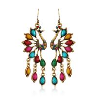 Zinc Alloy Rhinestone Drop Earring, with Resin, fashion jewelry & for woman & with rhinestone 