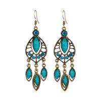 Zinc Alloy Rhinestone Drop Earring, with Resin, fashion jewelry & for woman & with rhinestone 