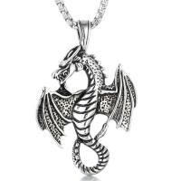 Stainless Steel Jewelry Necklace, 316L Stainless Steel, Dragon, polished, fashion jewelry & Unisex & box chain, original color Approx 23.62 Inch 
