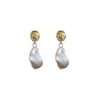 Plastic Pearl Zinc Alloy Earring, with Plastic Pearl, fashion jewelry & for woman 