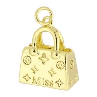 Brass Jewelry Pendants, Handbag, gold color plated, fashion jewelry & DIY & for woman, Crystal Gold Approx 3mm 